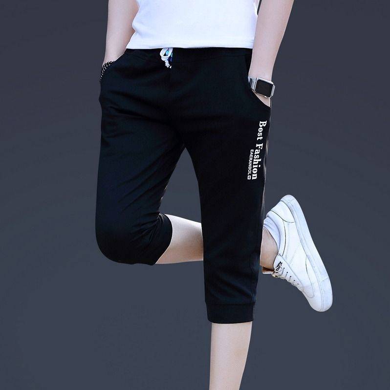Short pants men's summer casual slim 7 -point pants Student Korean version of white sports horse pants summer new cropped pants