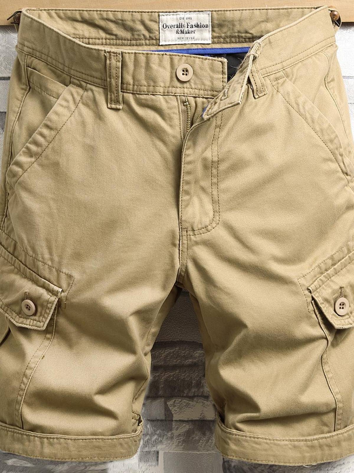 Summer Khami Workers in multiple bags of pants men's casual fashion, handsome pentae pants, denim loose straight straight horse pants wear resistance