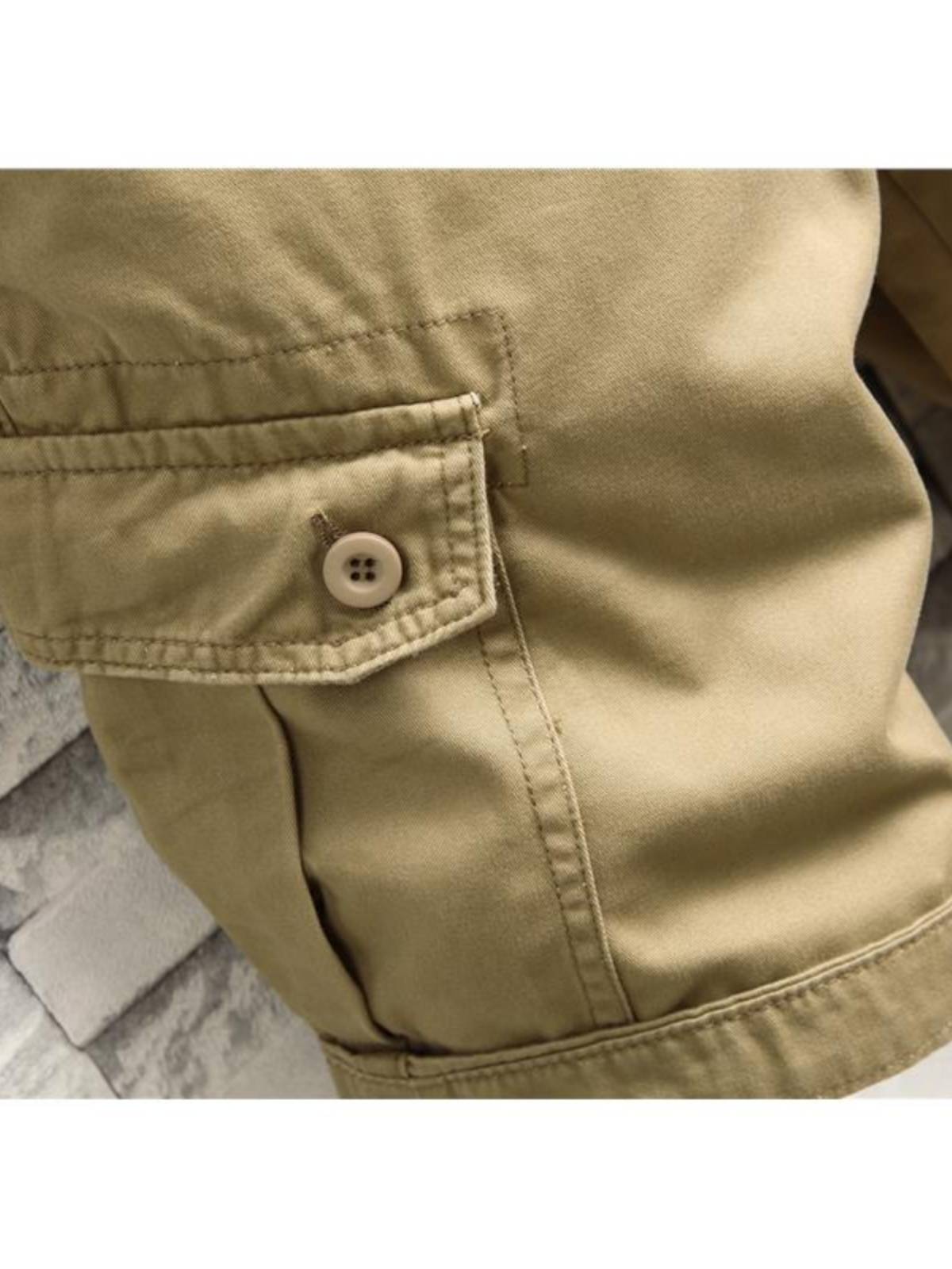 Summer Khami Workers in multiple bags of pants men's casual fashion, handsome pentae pants, denim loose straight straight horse pants wear resistance