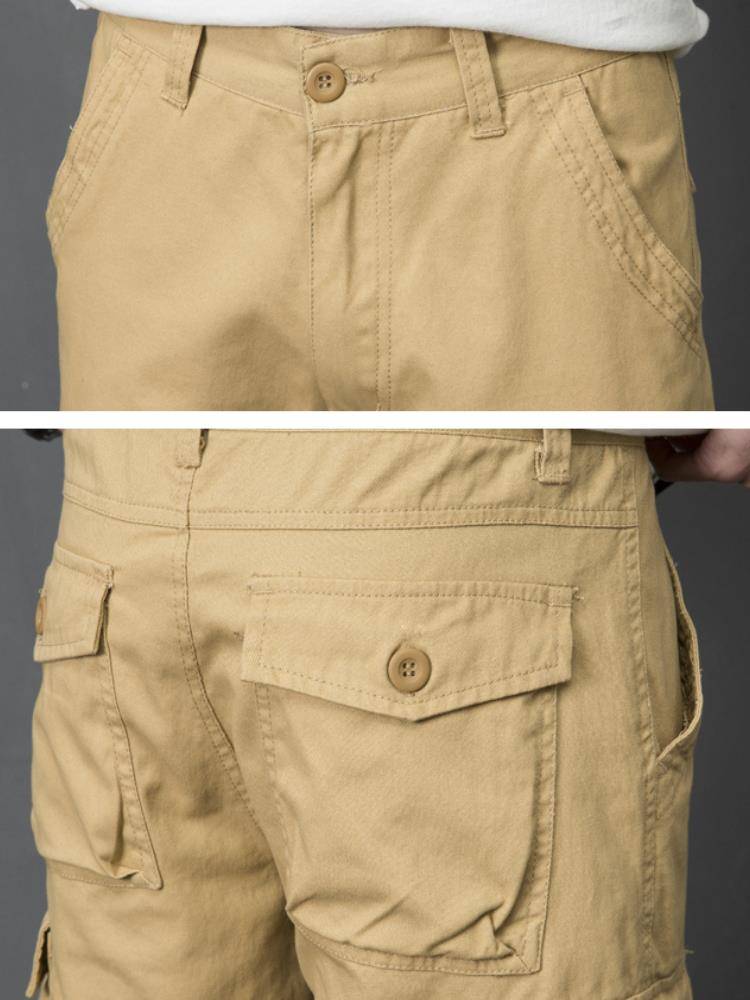 Genuine Tip Dad's Daddy Daddy Daddy Tibetan Working Shorts Gants 2024 New Multi -Pocket Pure Cotton Horse Pants Middle -aged Men's Men's Width