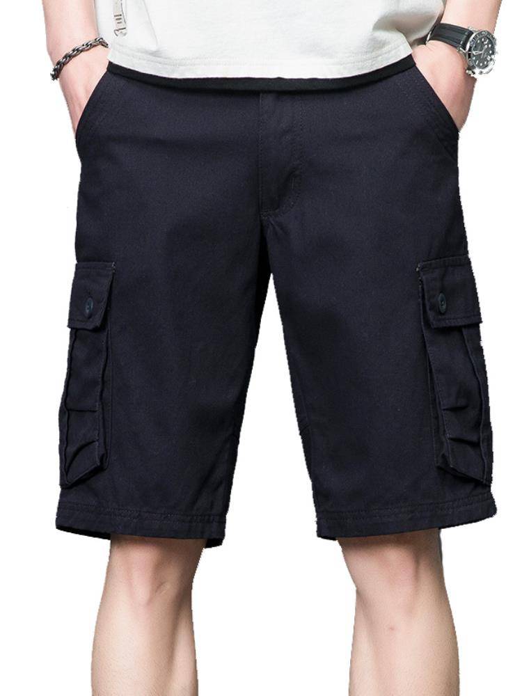 Genuine Tip Dad's Daddy Daddy Daddy Tibetan Working Shorts Gants 2024 New Multi -Pocket Pure Cotton Horse Pants Middle -aged Men's Men's Width