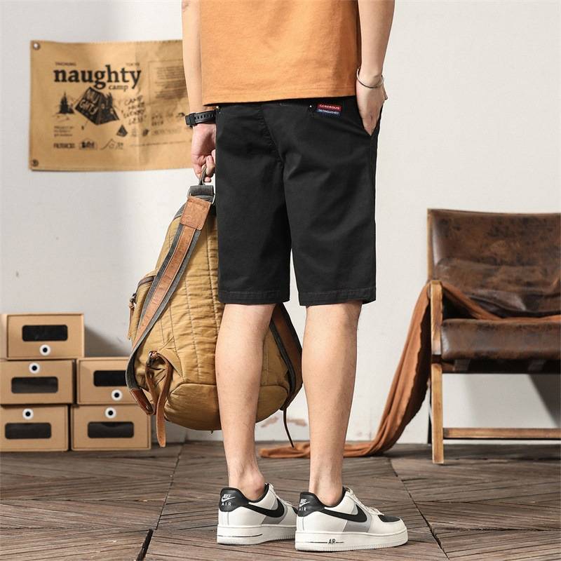 Summer thin men's shorts, straight pants pentacar pants sports large size elastic leisure, pants and horses tide