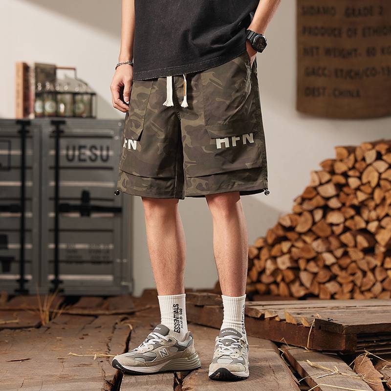 New big size casual shorts boys in summer thin five -point horse pants camouflage loose men's sports worker trousers