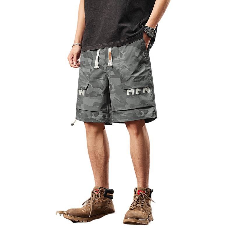 New big size casual shorts boys in summer thin five -point horse pants camouflage loose men's sports worker trousers