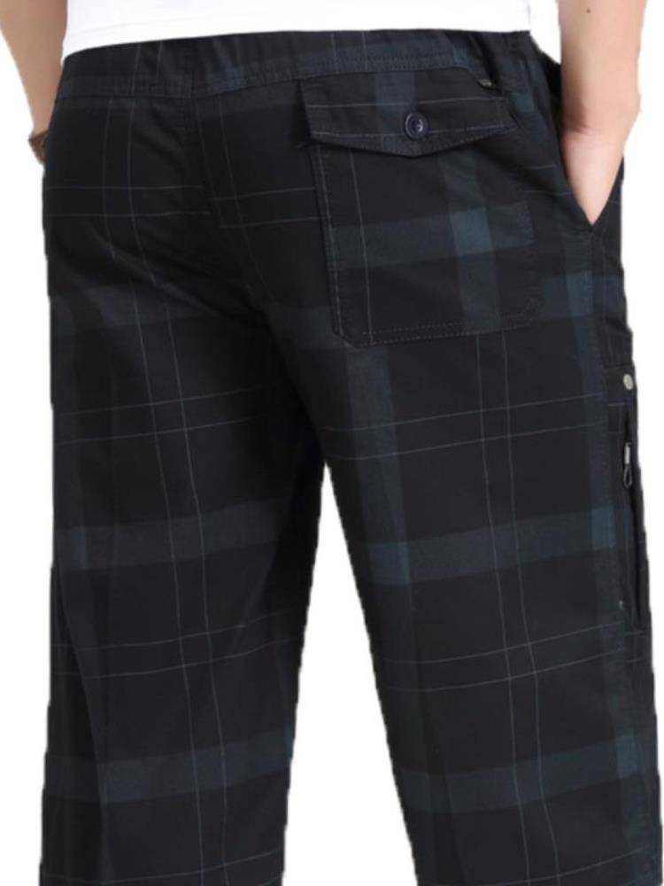 Step Summer Laper Specifier Men's Casual Works Shorts Middle Elderly Cotton Loose Pants Sub -pants Middle Pants