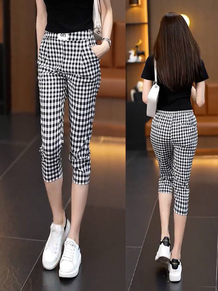 Laper Qipu Pants Female Summer Summer 2024 New Bunch Suit Loose Harlon Pants Small Leisure High -waist Horse Pants