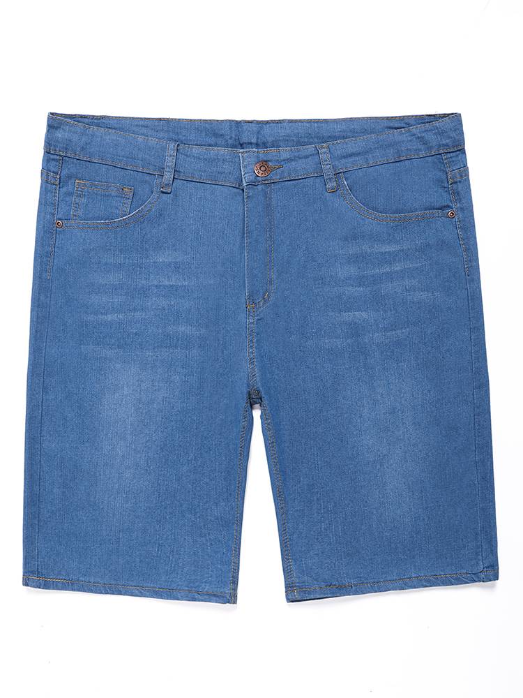 Summer thin denim shorts, men's loose straight tube plus fertilizer, size, middle -aged sports pants pants and pants
