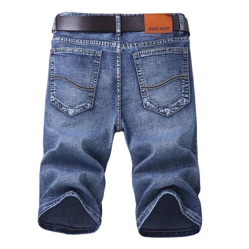 Summer thin elastic denim short pants men's loose straight panty pants tide trendy men's casual pants
