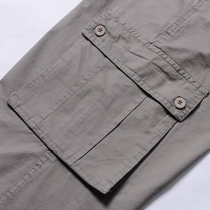 Summer casual cropped pants men middle -aged pure R cotton beach pants shorts, large size loose exercise, pants worker pants