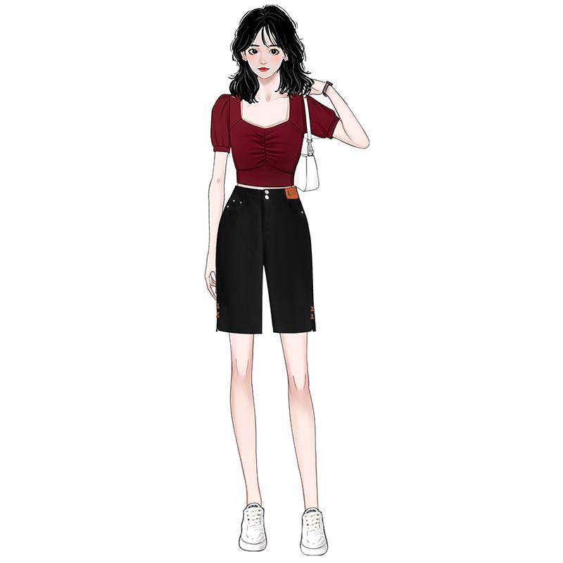 black five-minute cowboy shorts in the summer chubby-skinned pony pants