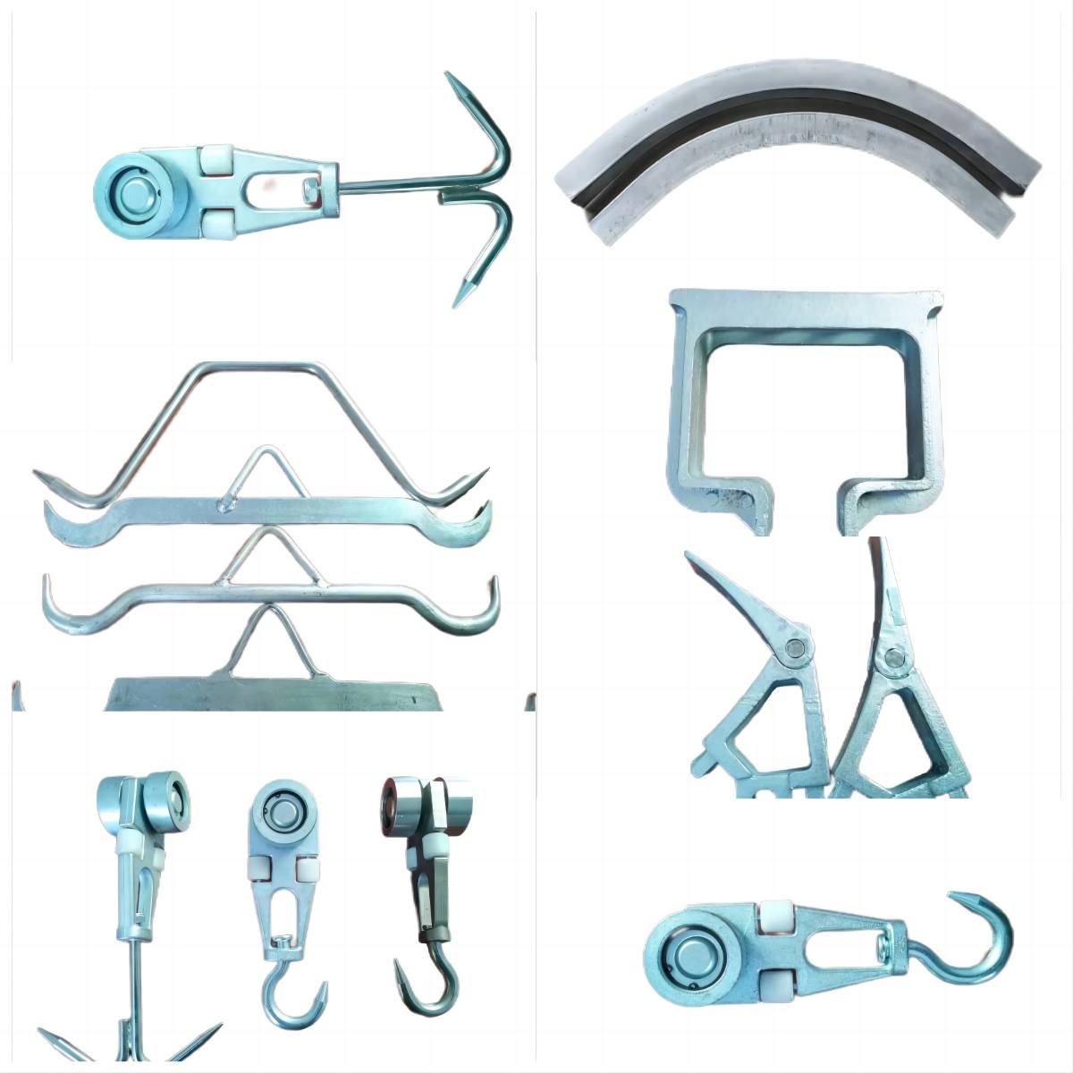 Slaughterhouse equipment accessories kill pig, cattle and sheep galvanized pulley stainless steel fork flat -shield hook hook hanging rack