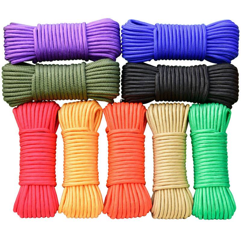 Rope bundling rope color nylon clothes drying sun -decorated rope hand -woven rope outdoor pull rope tent rope