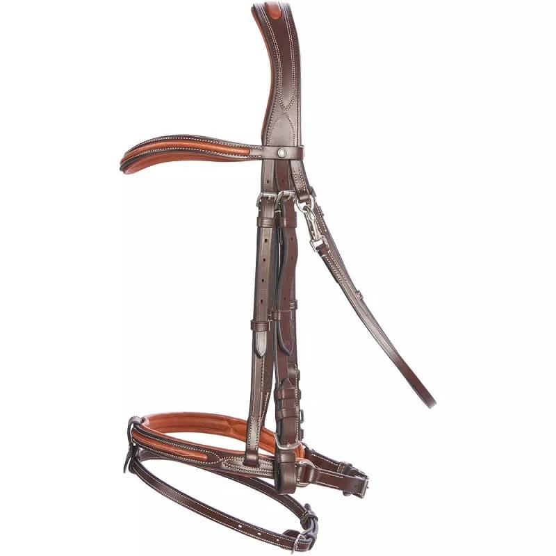 Equipping equipment for 580 ponys with a leather belt and a French-style snout snout
