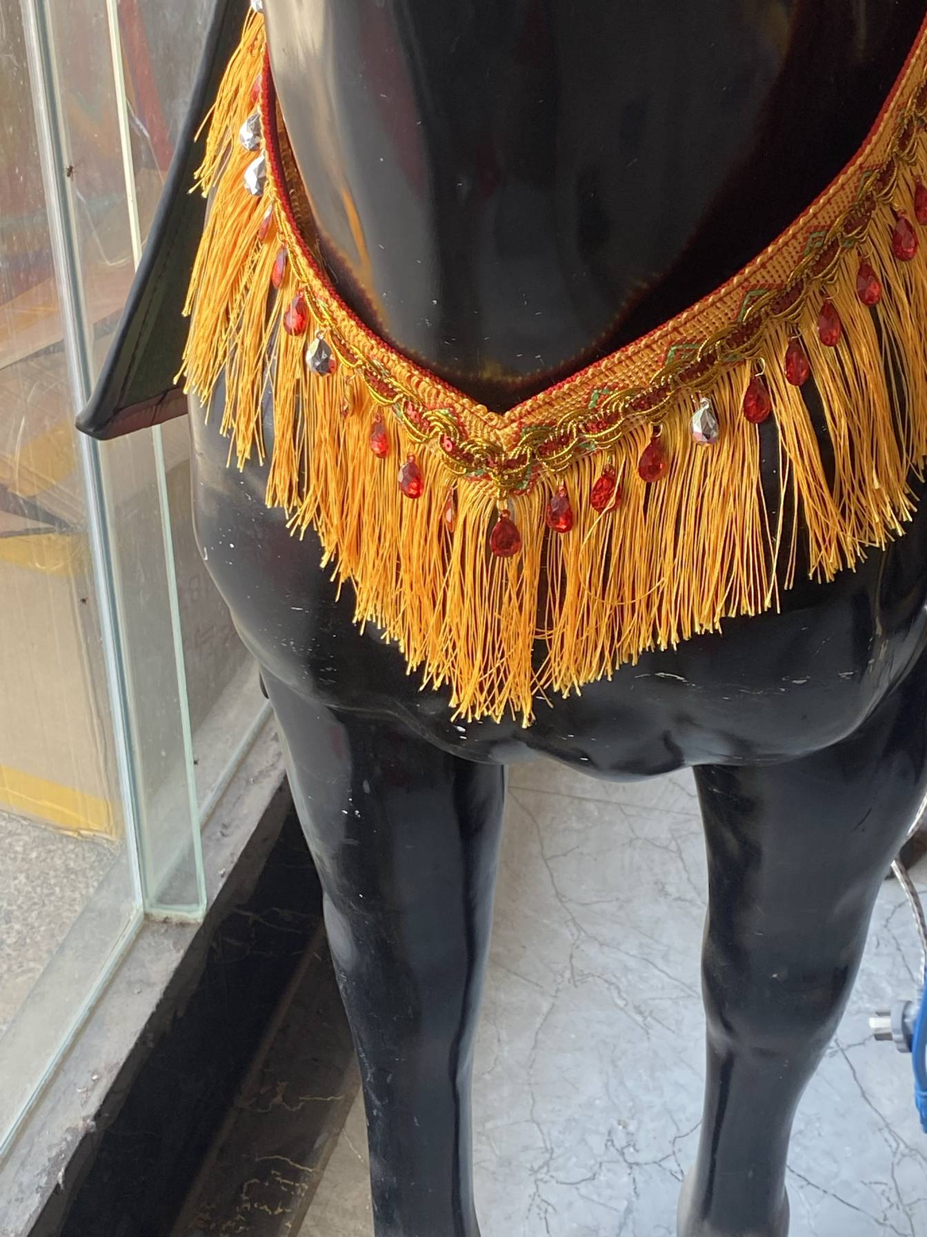 Horses with nylon bras, tweezers, two multi-purpose bras