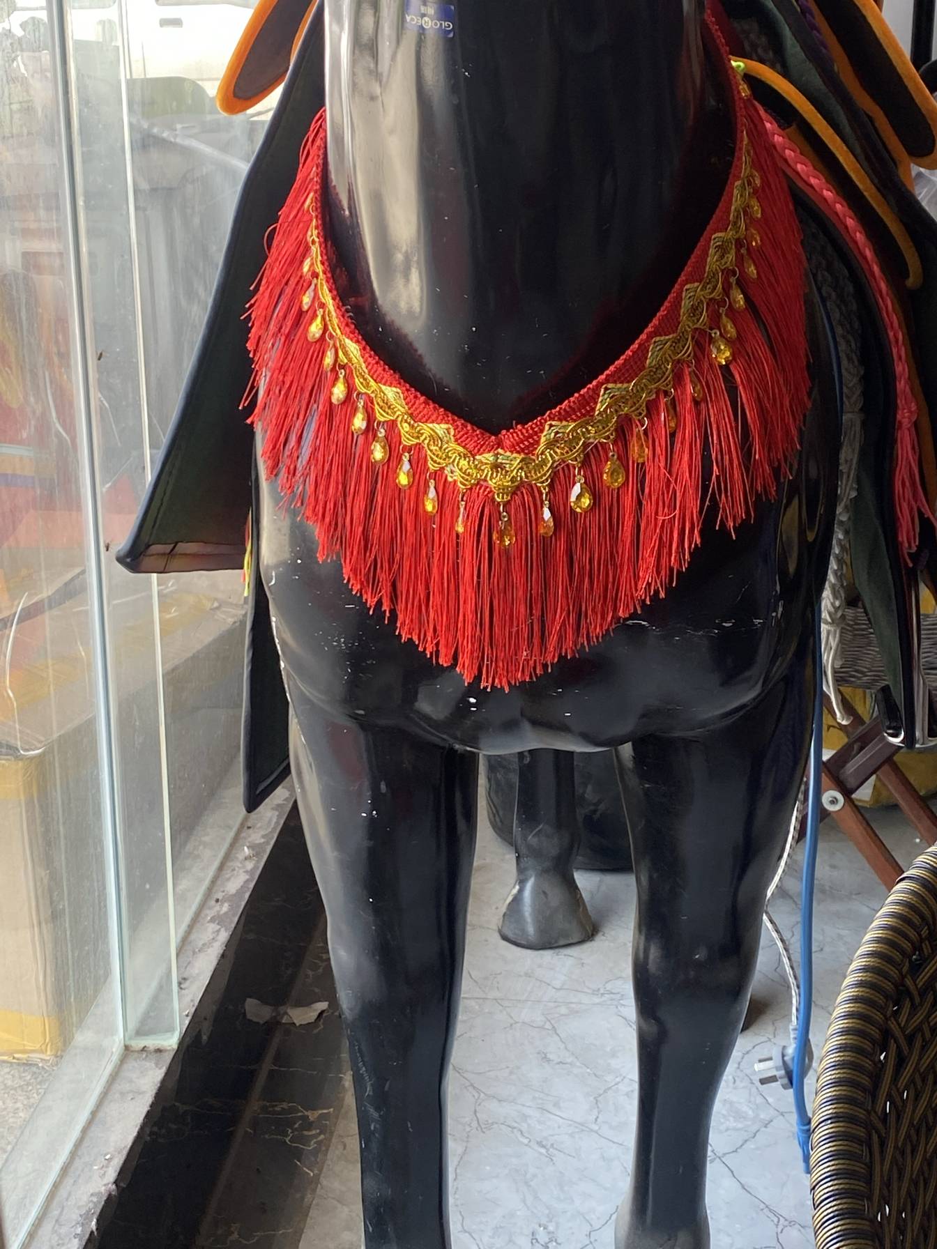 The horse's red chest