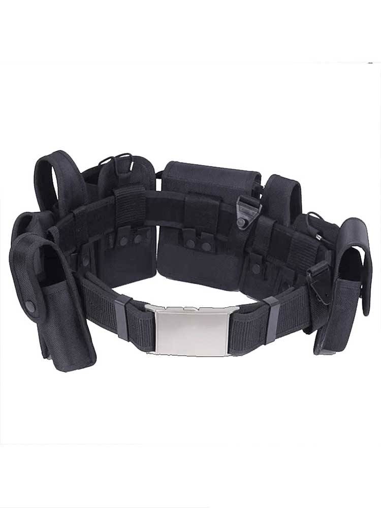 Security belt eight -piece scattered bag multifunctional belt equipment armed belt accessories package tactical patrol outer waist band black