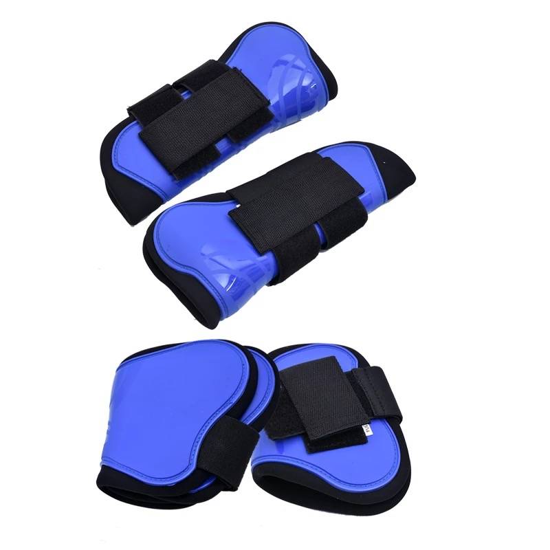 Four pairs of blue legs