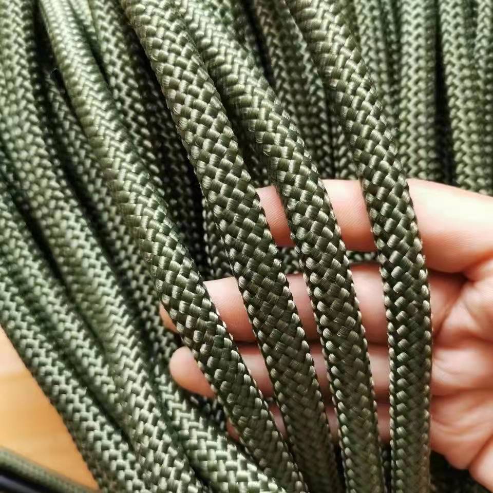 Army green wear -resistant nylon rope woven rope bundle rope tunnel brake advertisement and pull tie rope