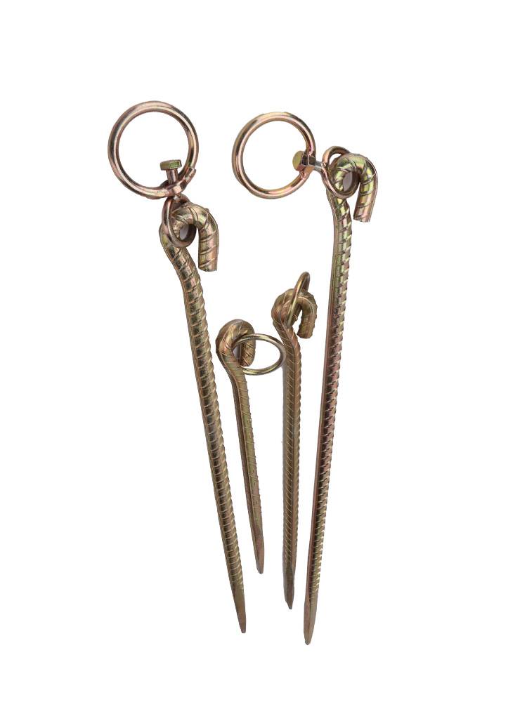 Bold nail threaded steel bull ground pile tie dog pile outdoor tent