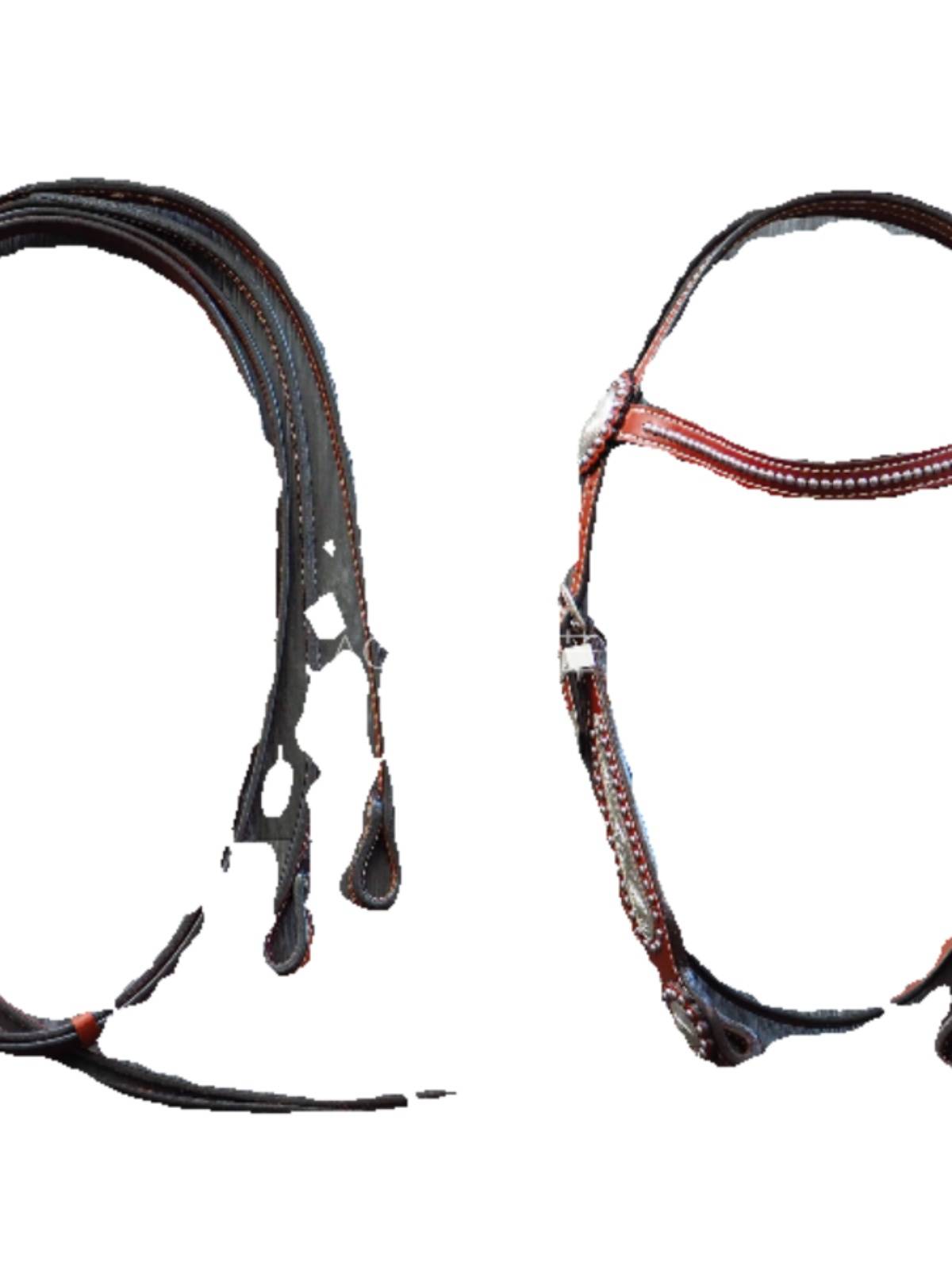 The United States imported western denim horses equipped with rivet cowhide and stiff two -piece set