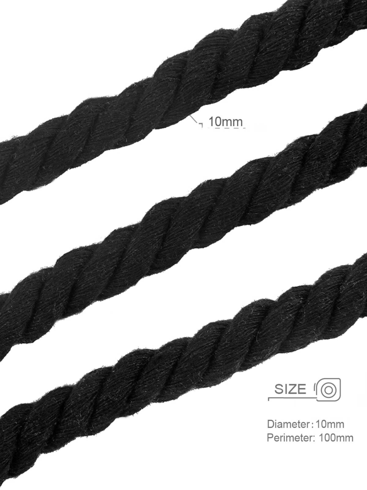 1 cm thick three -strands cotton rope color 10 mm crude cotton line 10mm coarse shop decoration decoration and weaving rope