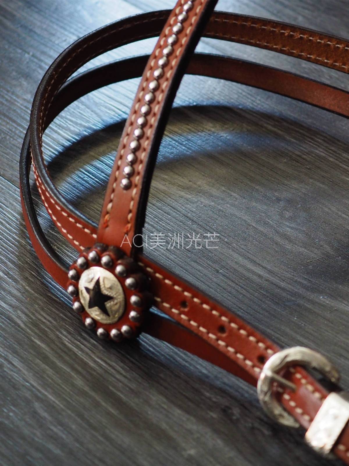 The US imported western horse hippowed cowhide Star Star Show Shuile's hand stiff two -piece set