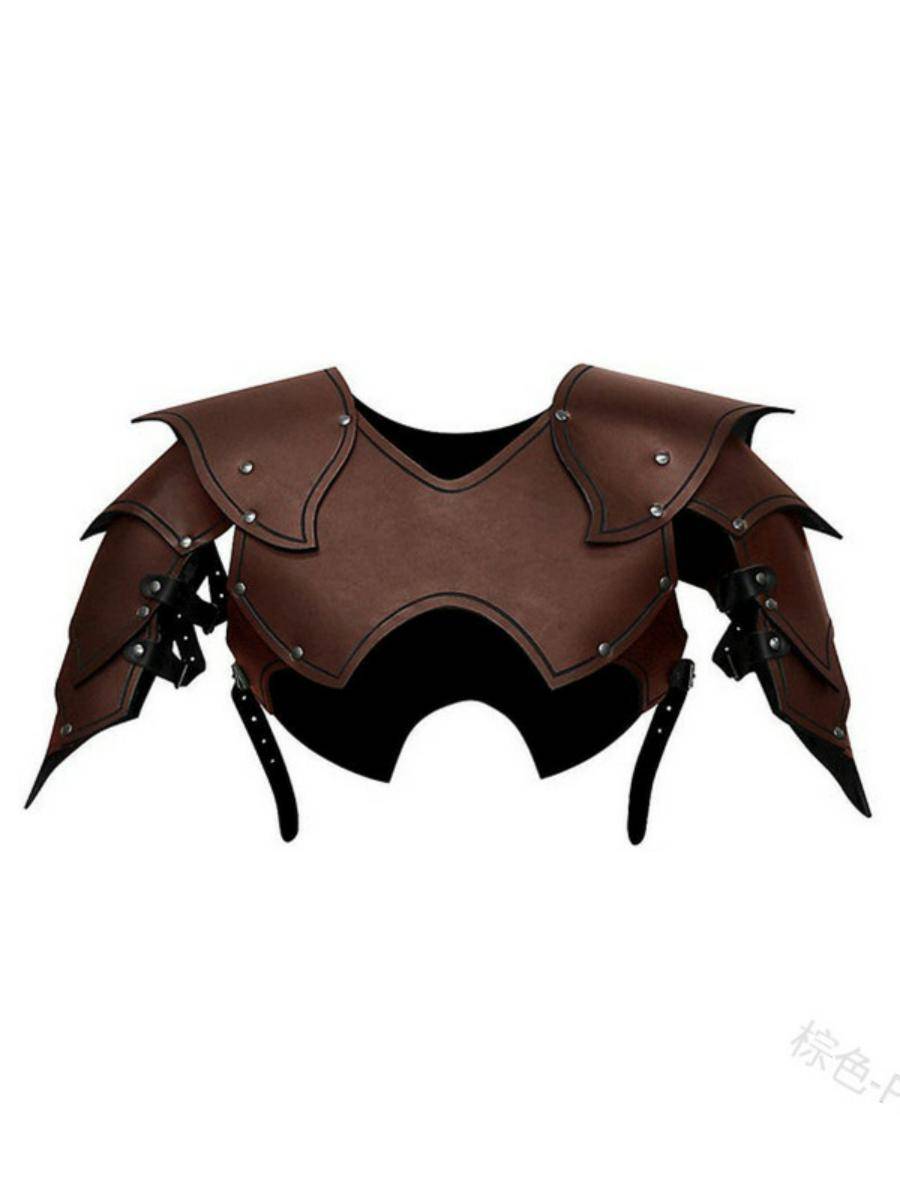 Men's leather PU Armor Armor -Betta Shoulder Armor Viking Corner Dress Dress Memorial Drama Stage Piece
