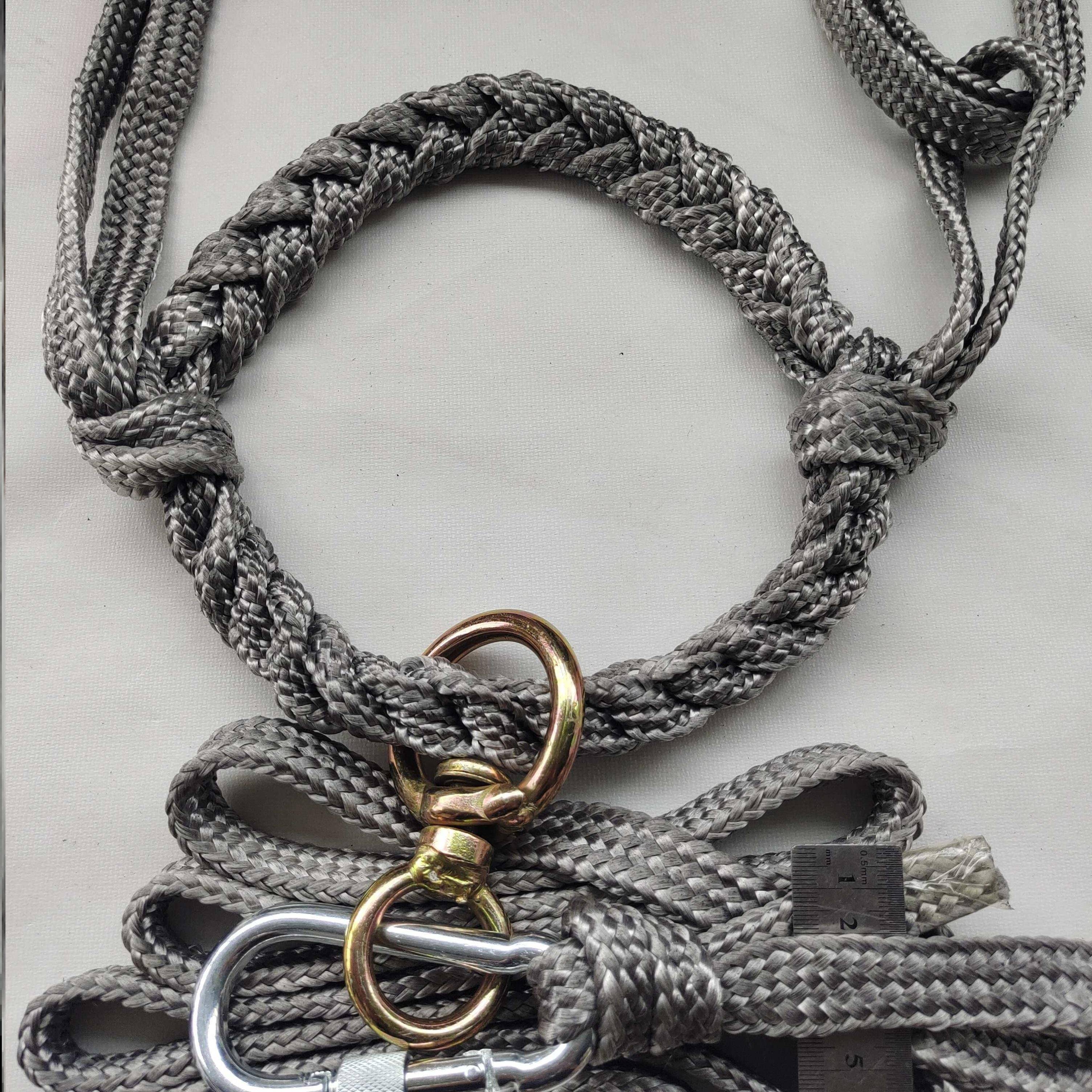 GREY CAGE HEADBAND WITH TWO METRES OF COW ROPE-B68