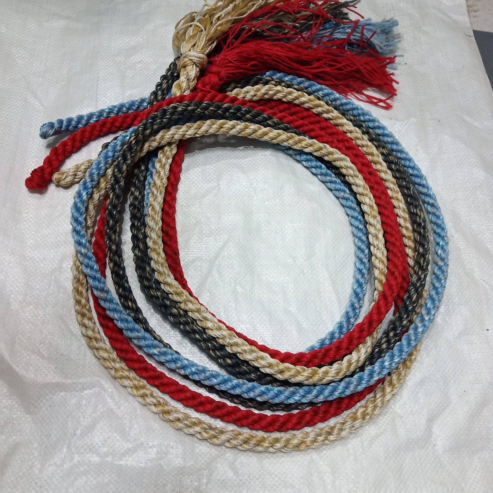 Five single steel ropes