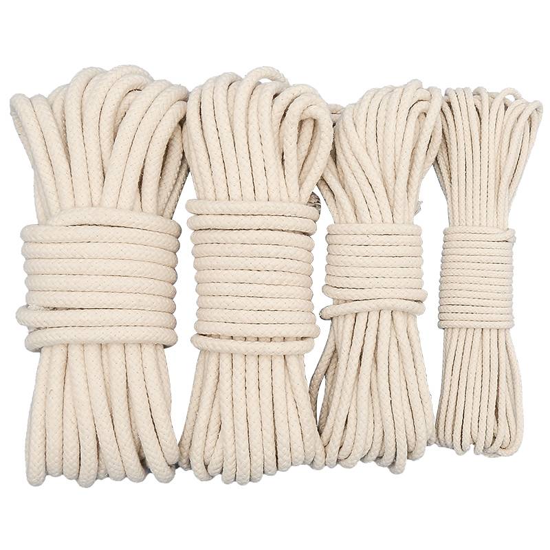 DIY cotton rope cotton wire woven cotton line tie rope packaging rope drying rope flag rope curtain cloth rope core rope