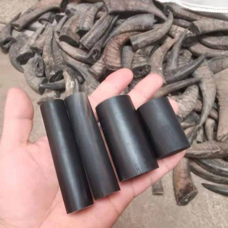 Natural Bulls Aquarine Horn Yak Horn Garden Pillar Garden Basket Mao Embryo Raw Material Skin Smooth Tobacco Smoke Battle Smoke Straight Foods Foody Food