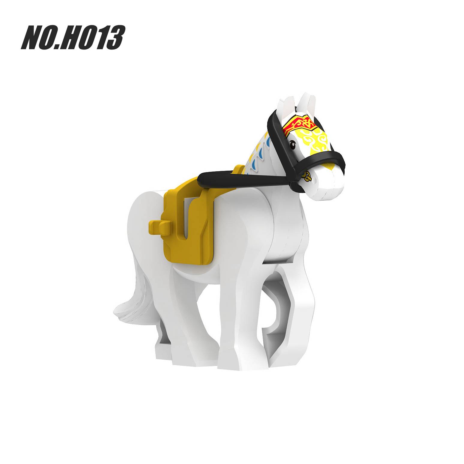 Compatible with Le High School Ancient Horse Battle Horse Ring Spirit Malaysia Sandy Saddle with Reins Animal Mount Boys Dressing Model