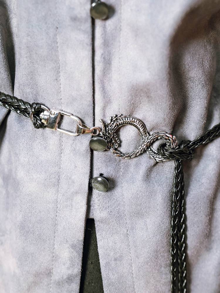 Strange House "Panlong" new Chinese original weaving waist rope decoration heavy worker country romantic pendant tie belt belt