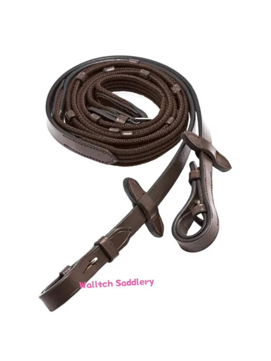 The British imported "cowhide+weaving" British reins racecar horses, British saddle, water saddle,