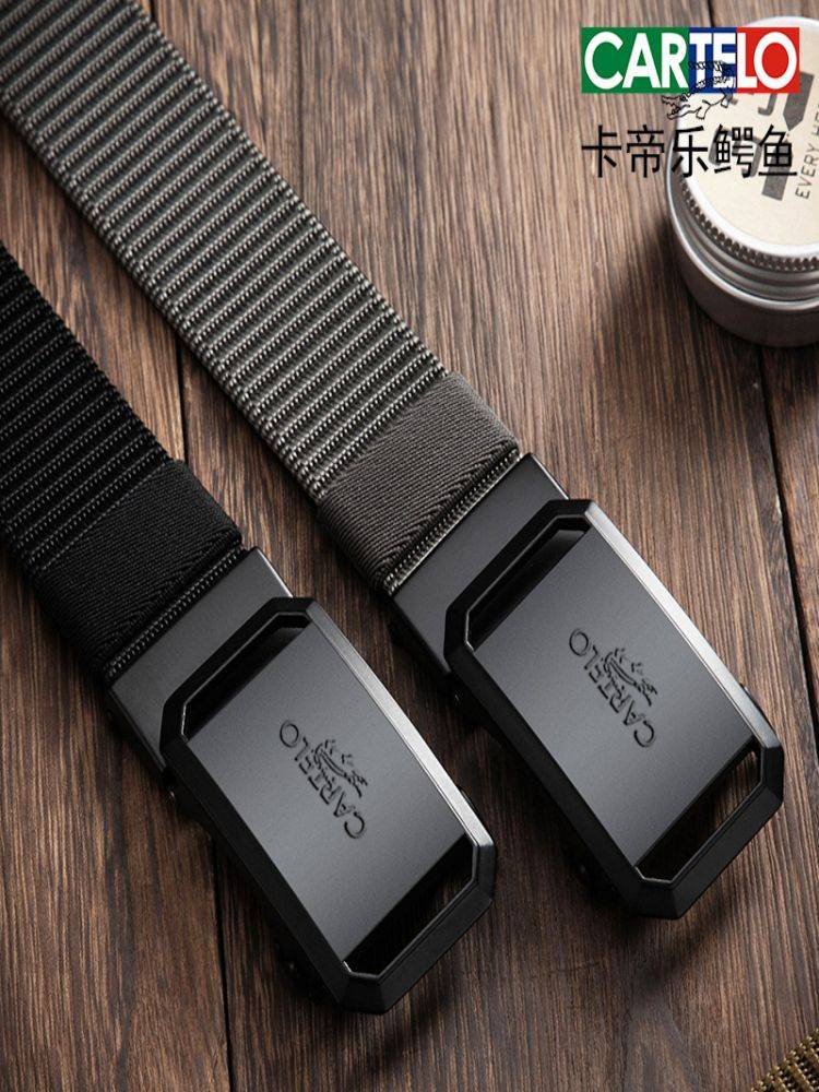 Kaidi Crocodile Outdoor Canvas Ribbon Thickened Nerring Nylon Botes Men's Bulls of Casual Casual New Pants Belt