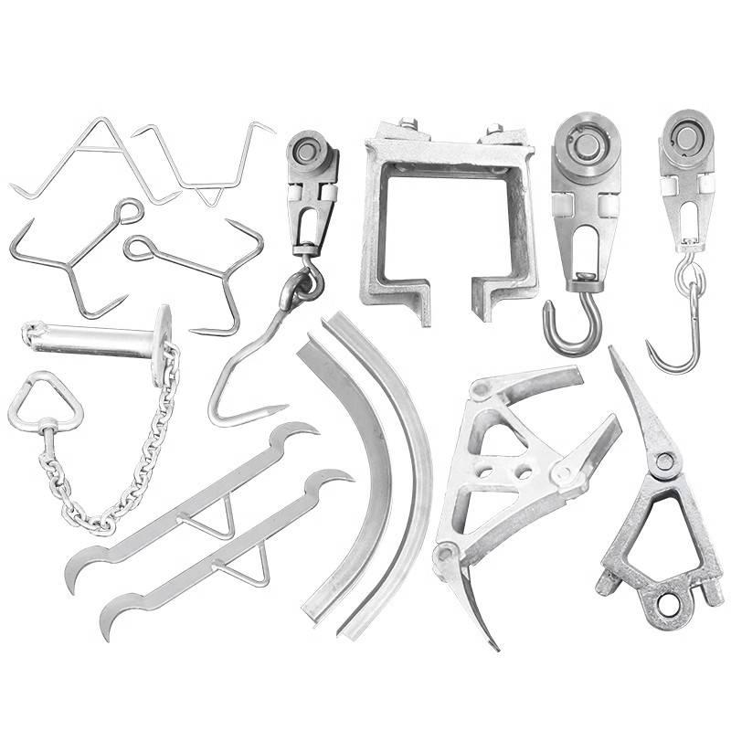 Slaughterhouse equipment accessories kill pig, cattle and sheep galvanized pulley stainless steel fork flat -shield hook hook hanging rack
