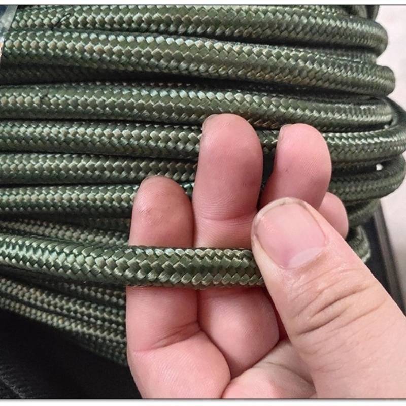 Army green rope durable wear -resistant nylon rope bundle rope woven tunnel brake advertisement advertisement clothes drying rope