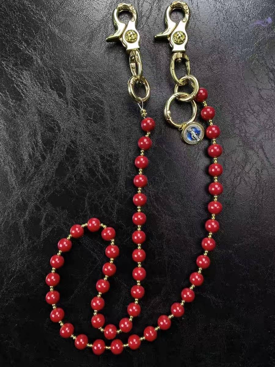 CGYYDS pure copper red agate pants chain Erd style pants chain niche design trend wearing jewelry autonomy