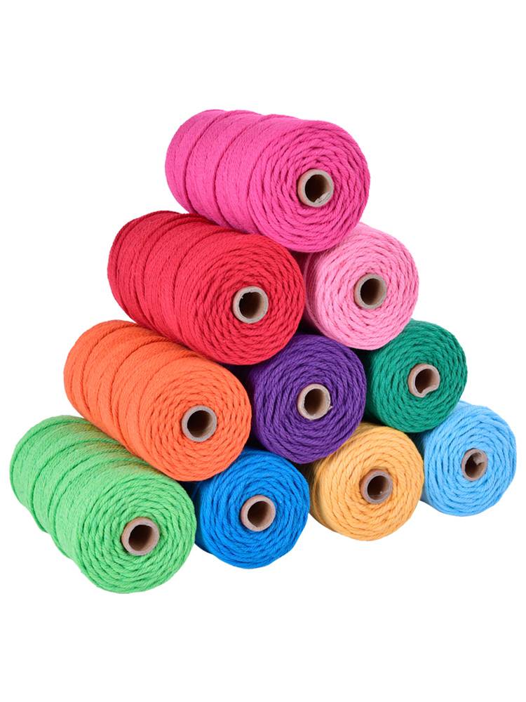 Little handsome 3mm color cotton rope DIY hand -woven cotton wire rope tapest rope bundle rope decorative rope soft