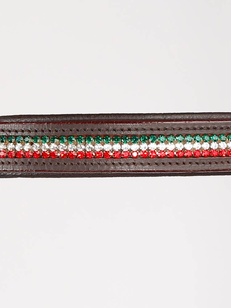 Cavassion-ROM diamonds inlaid cowhide water reins with pad equestrian supplies Rockma Homing 8218106