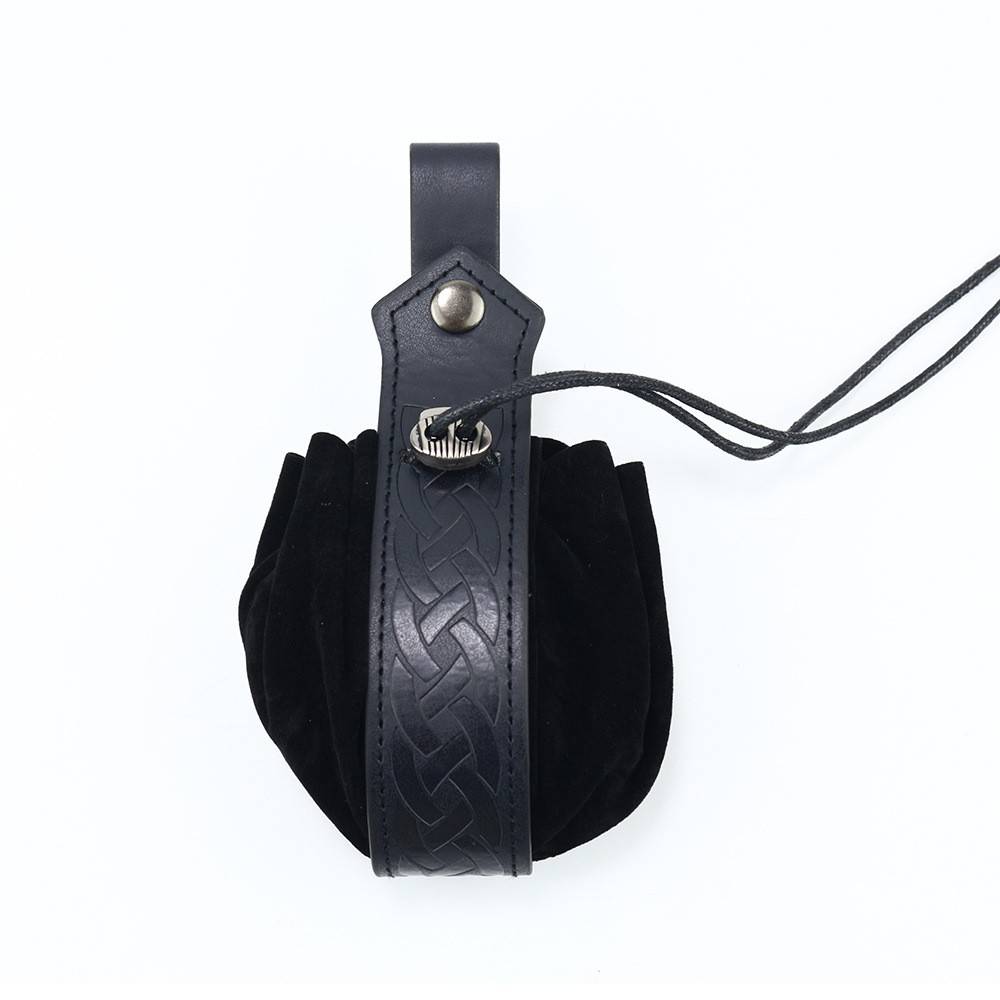 Black Viking-style medieval bag