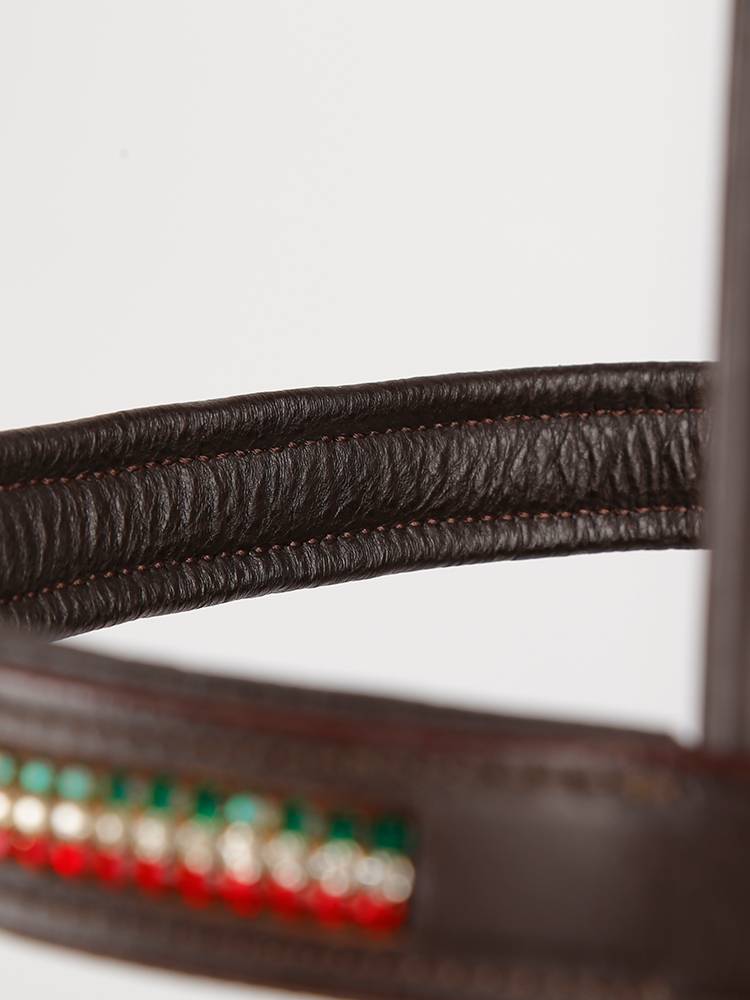 Cavassion-ROM diamonds inlaid cowhide water reins with pad equestrian supplies Rockma Homing 8218106