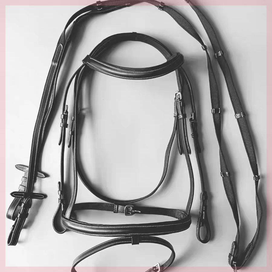 Shuile reins leather British Water Dile reins cage full set of horse riding cage head reins