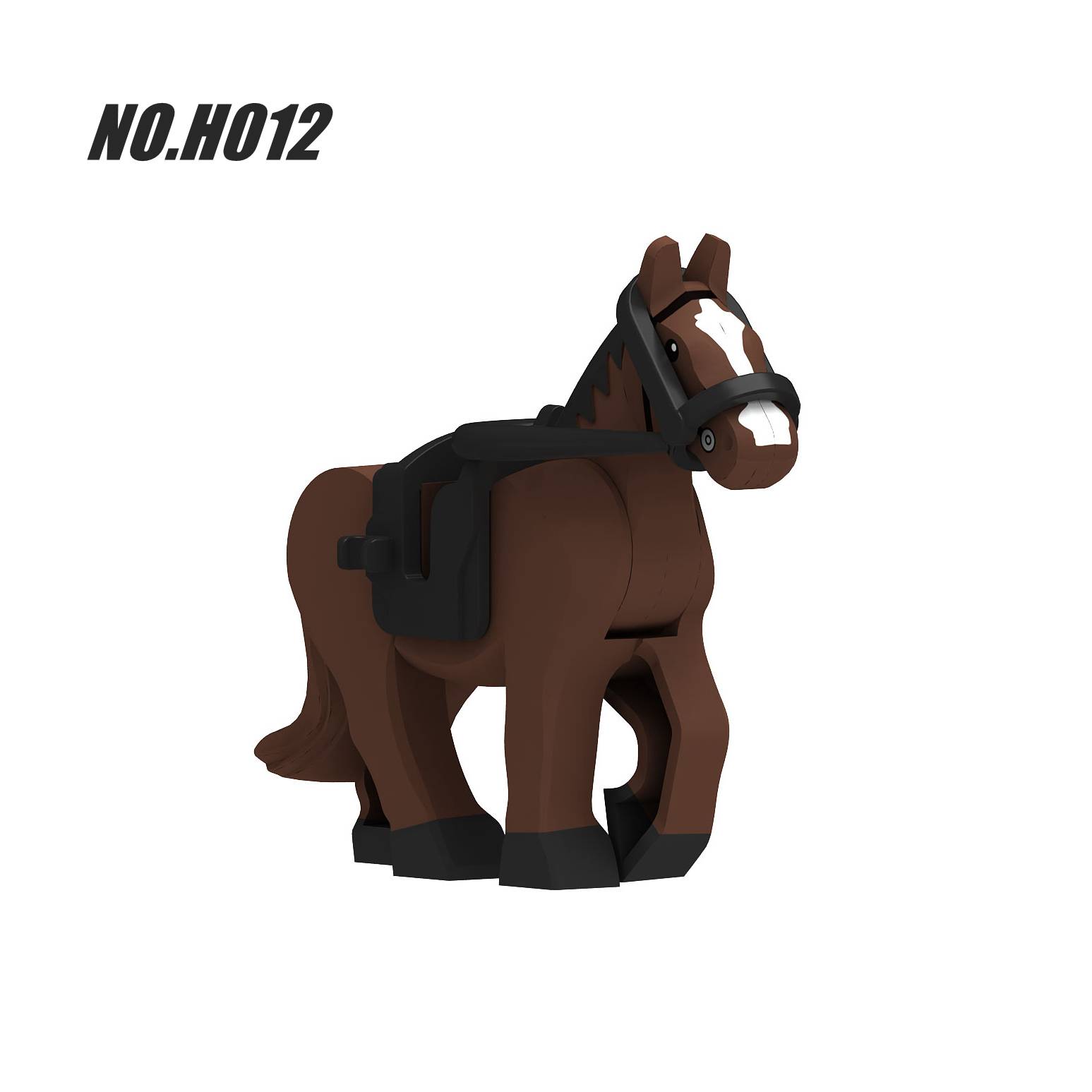 Compatible with Led High School Military Army Military Horse Ring Lingma with horse saddle reins accessories assembly of building blocks