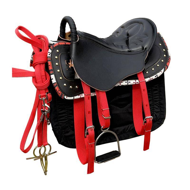 Special promotion new handrail pure leather horse saddling complete set of whole set of whole cowhide horse saddling horse riding manufacturers