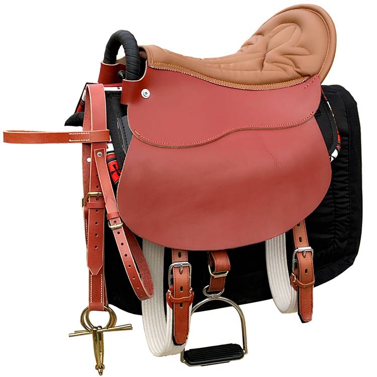 Factory direct selling saddlezi full set of saddling whole set armrest Cowhide saddle tourist saddle big and small saddling horses, horses, military saddle