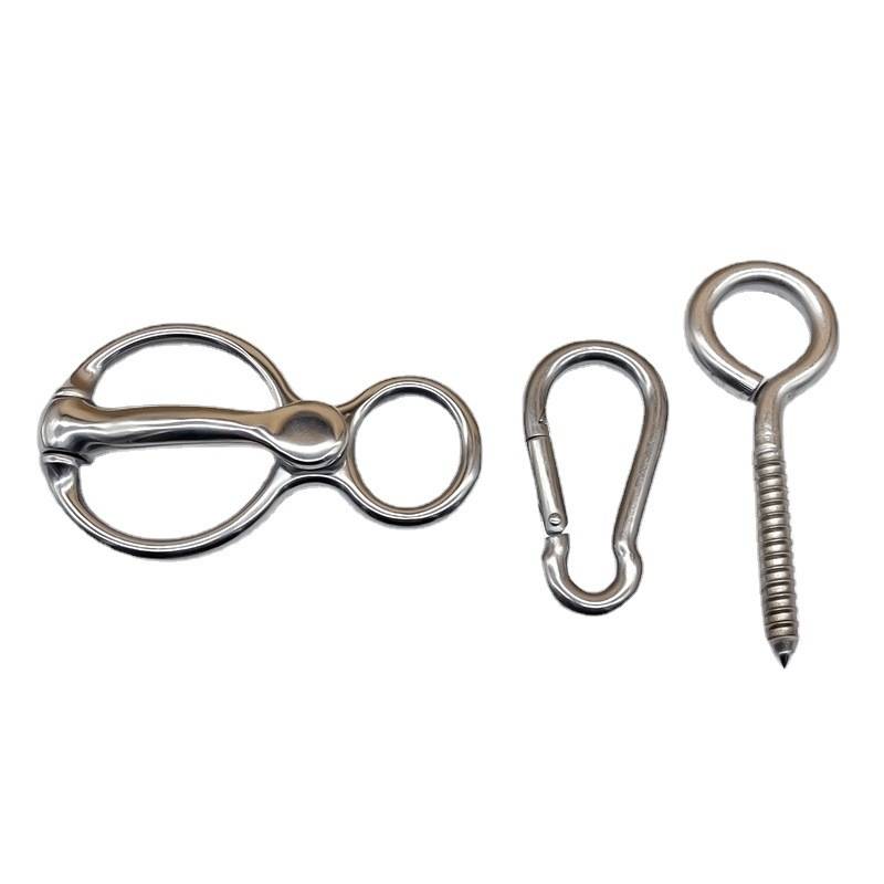 Stainless steel horses buckle rope buckle three -piece horses buckle horse rope buckle British American pornographic rope buckle horses supplies