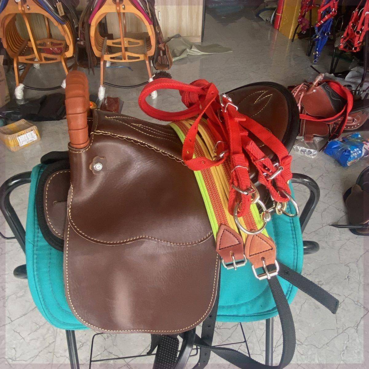 Specialty small saddle children Children riding a small saddle to set up a full set of special saddles