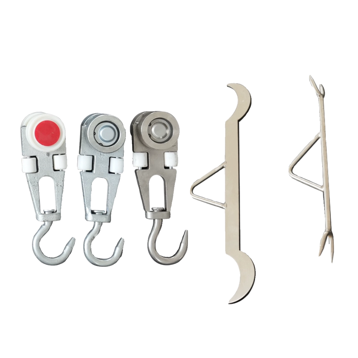 Slaughtering equipment accessories single and double rail pulley stainless steel fork blocking pig, cattle, lamb, pipeline hook hook hanging rack