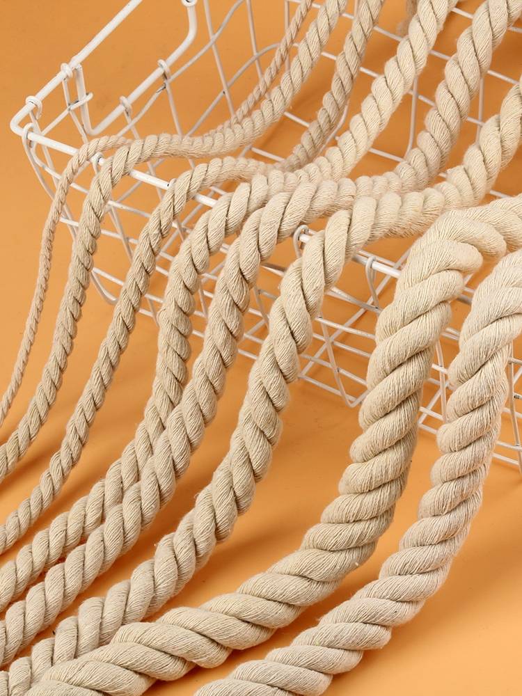 Three -strand cotton rope 145mm white black binding rope twist handmade DIY woven cotton wire decoration rope